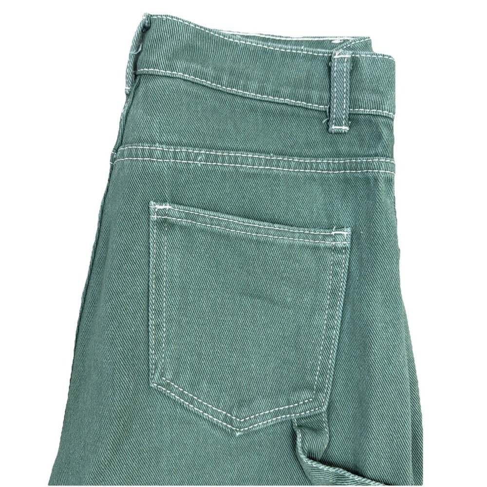 Lioness Womens High-Rise Wide Leg Baggy Cargo Green Denim Jeans XS 27x30 - Picture 11 of 16